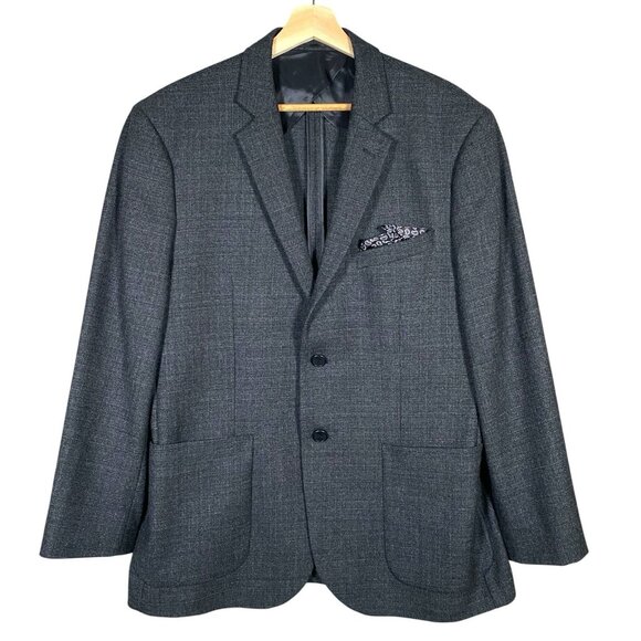 H&M x Freely Lanificio Comero Unstructured Sport Coat 41R Charcoal Patch Pocket - Picture 1 of 16